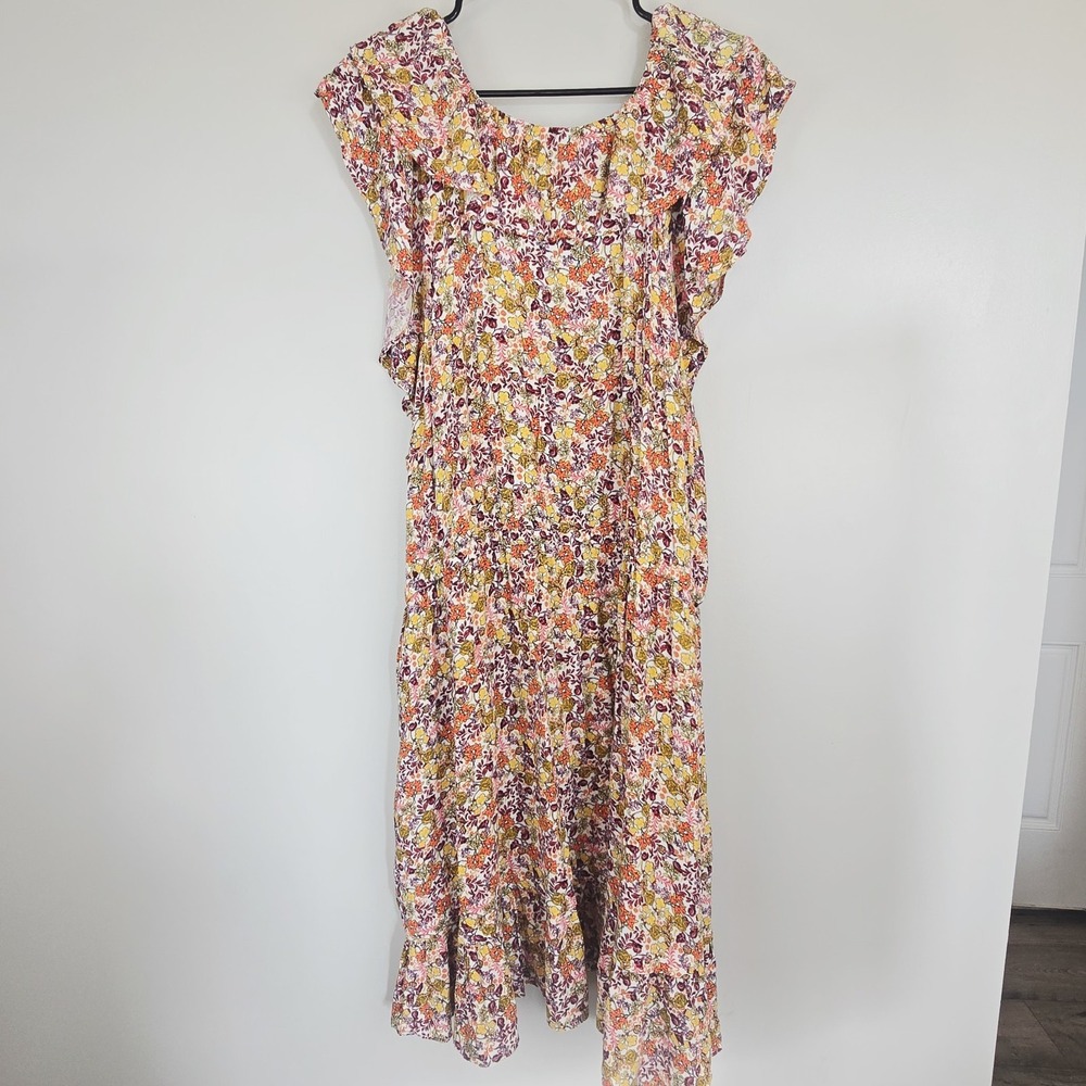 Old Navy Waist-Defined Flutter-Short‎ Sleeve Floral Mini Dress Pullover 3X.E176 - Picture 3 of 14